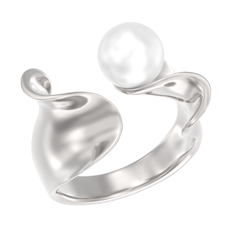 Кольцо из серебра с жемчугом